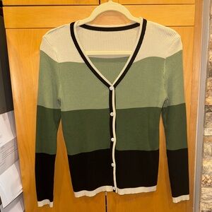 Striped V-Neck Cardigan
